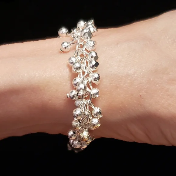NEW Sterling Silver Stamped Bracelet, Beautiful White Silver, Intricate Design. - Picture 3 of 7
